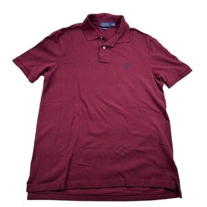 Polo Ralph Lauren Classic Fit Mens Burgundy Polo Shirt Short Sleeve Size M